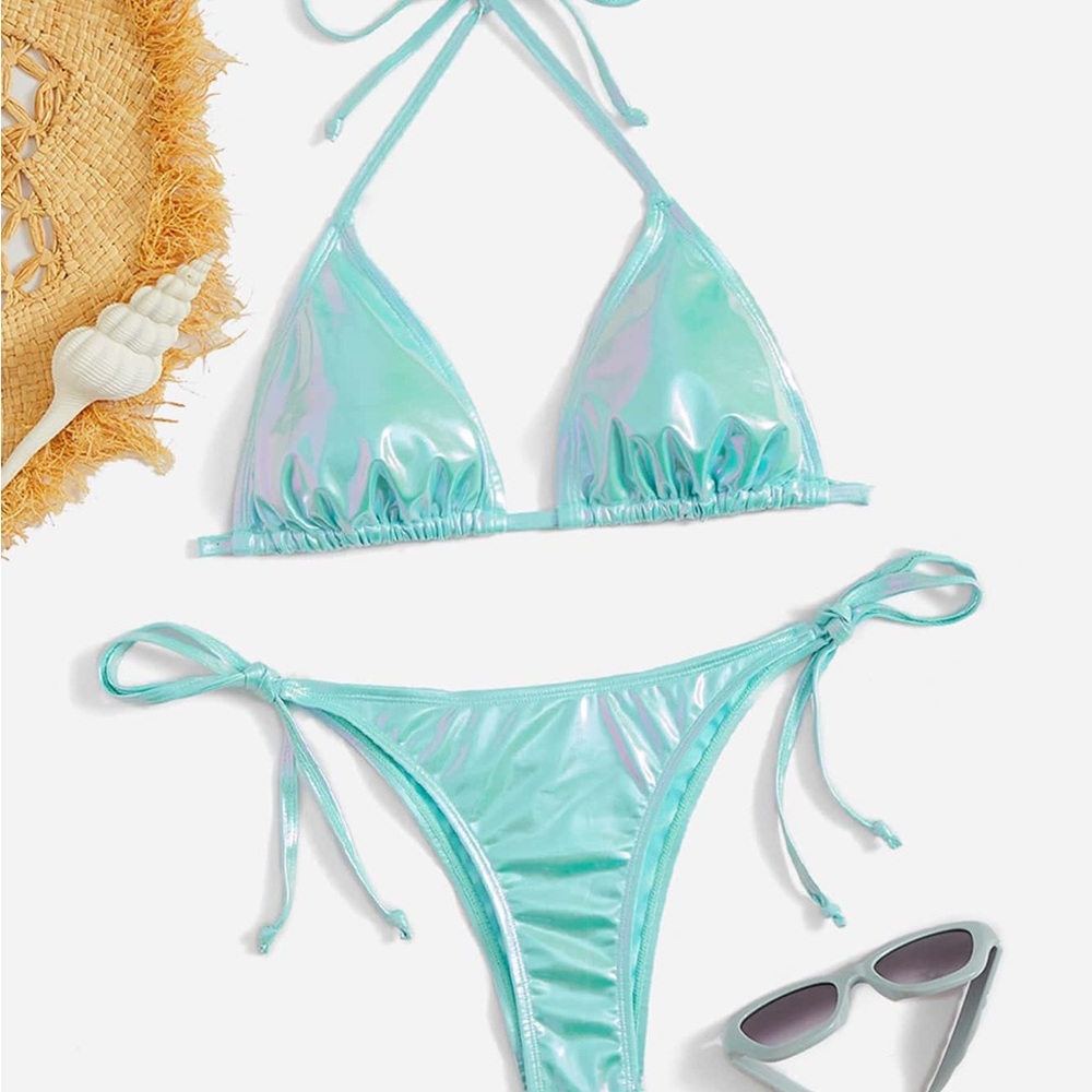 SHEIN Shimmering Mint Bikini